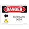 Signmission Safety Sign, OSHA Danger, 5" Height, Automatic Door (Left Arrow), Landscape OS-DS-D-57-L-2245 - alternate 1